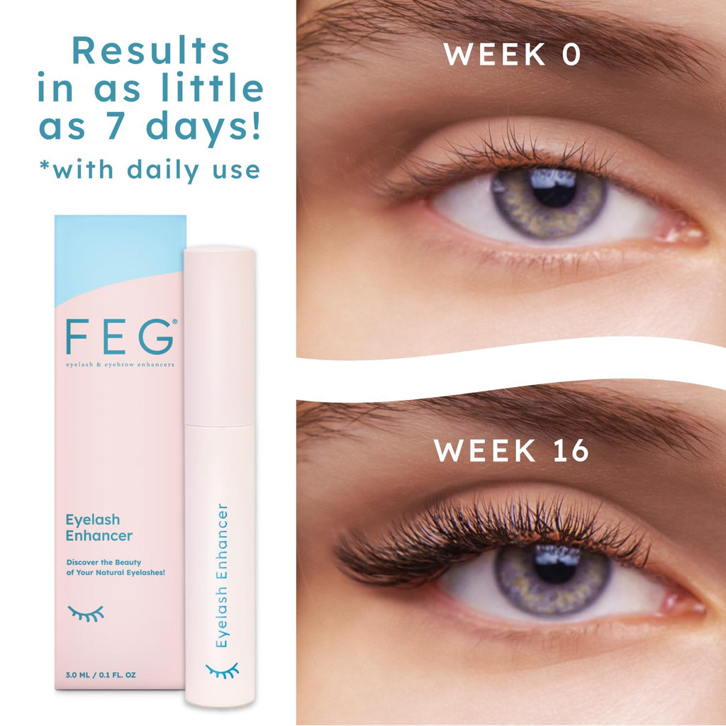 FEG Eyelash Enhancer – Natural Lash Growth Serum (3-Pack, 3ml Tubes)