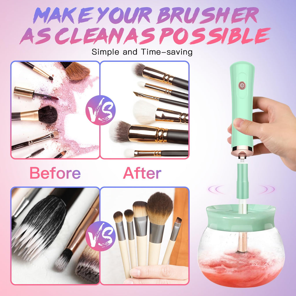 FEIMINI Makeup Brush Cleaner and Dryer Machine – 2-in-1 Spin Clean & Dry