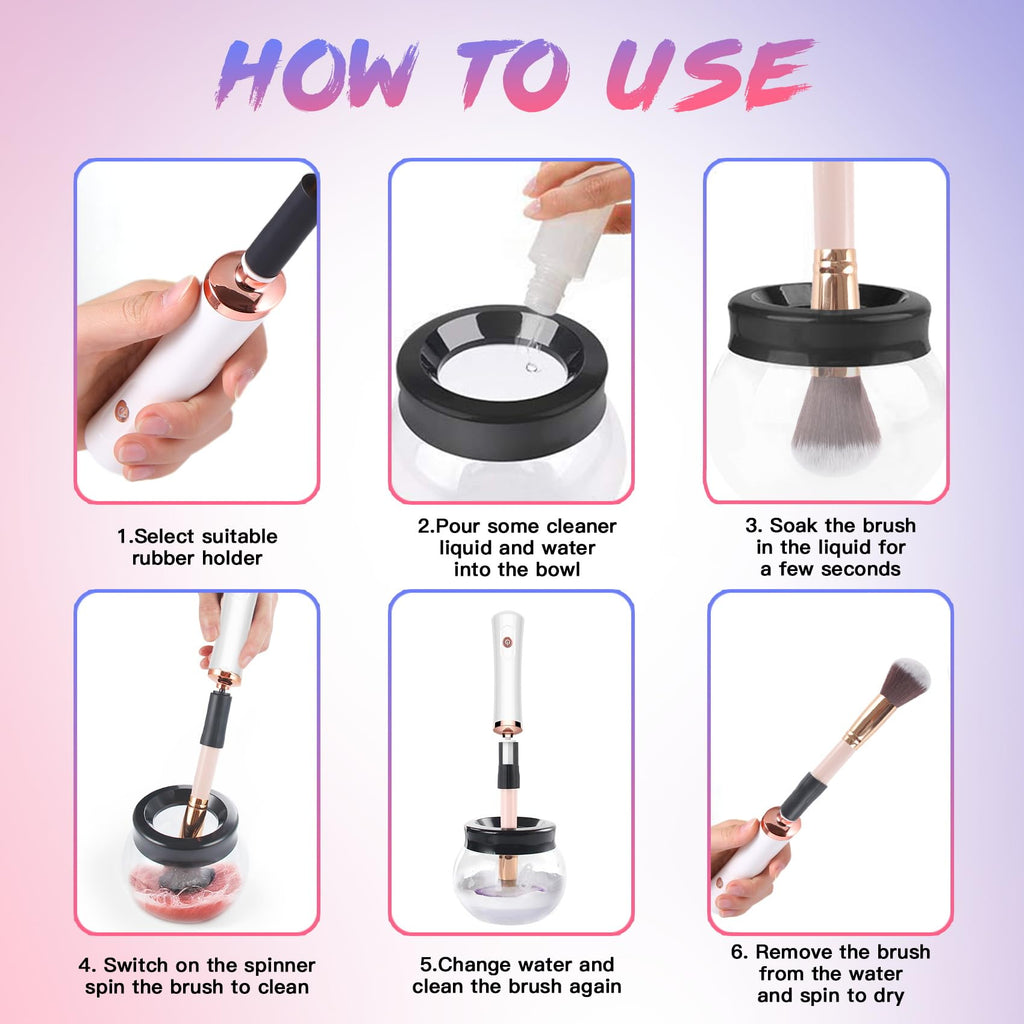 FEIMINI Electric Makeup Brush Cleaner – Wash & Dry in Minutes