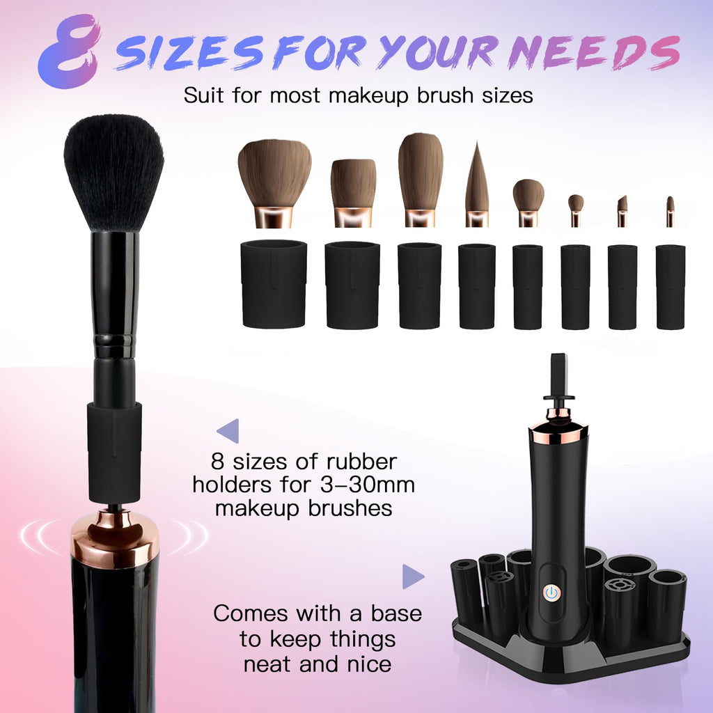 FEIMINI Makeup Brush Cleaner Machine – Ultra-Fast Electric Clean & Dry for Most Brush Sizes