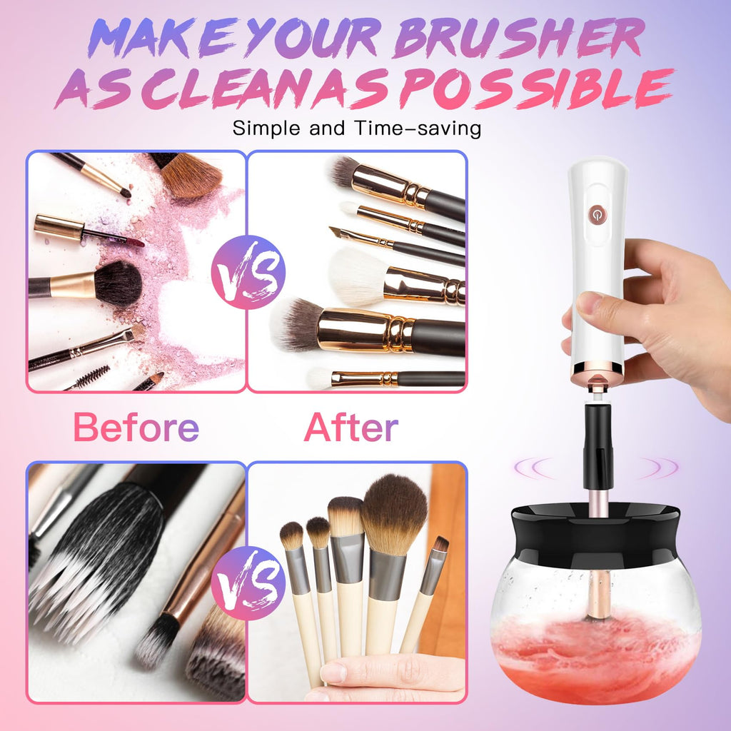 FEIMINI Electric Makeup Brush Cleaner – Wash & Dry in Minutes