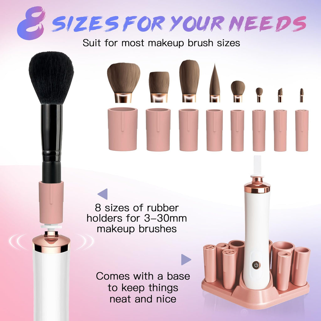 FEIMINI Makeup Brush Cleaner Machine — Auto Clean & Dry, Fits Most Brush Sizes