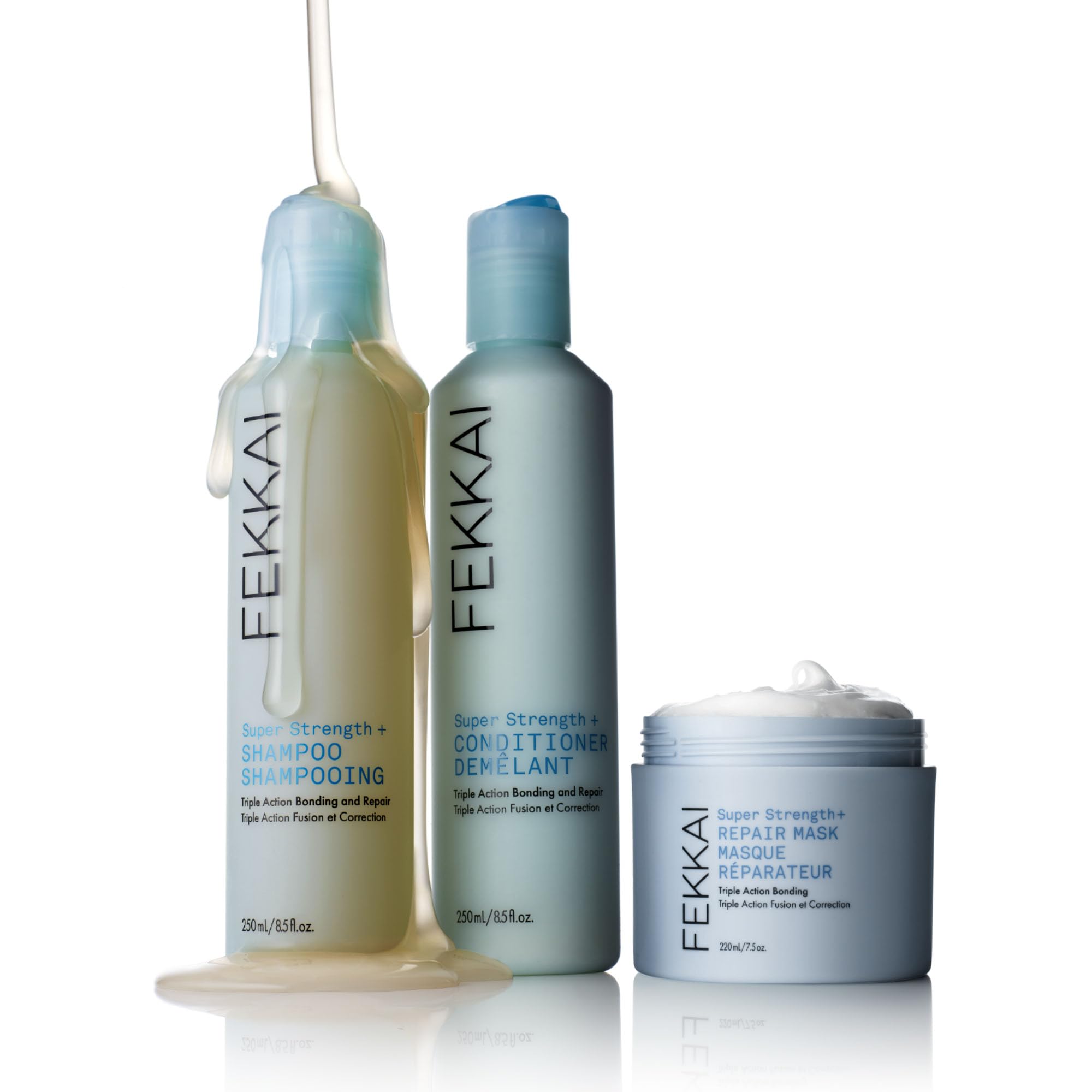 FEKKAI Super Strength+ Protein PowerBond Shampoo + Conditioner Bundle (2 oz each) — Bonds, Repairs & Protects for 3X Stronger Hair