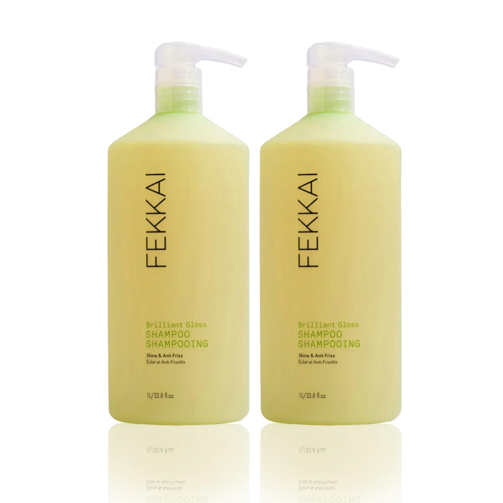 FEKKAI Brilliant Gloss Shampoo – 1L Pack of 2 | 4X Shine | Sulfate, Paraben, Phthalate Free | Vegan & Cruelty-Free