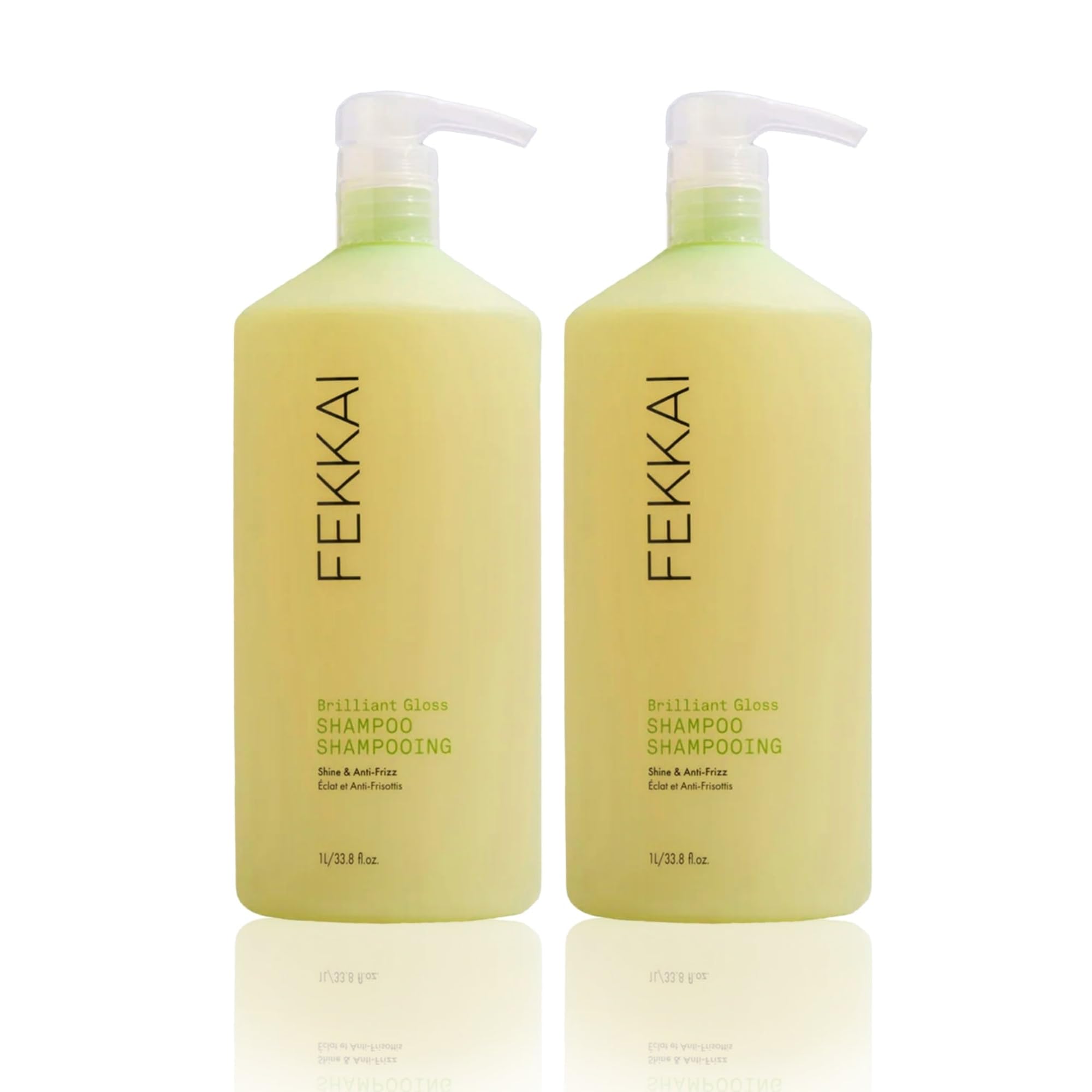 FEKKAI Brilliant Gloss Shampoo – 1L Pack of 2 | 4X Shine | Sulfate, Paraben, Phthalate Free | Vegan & Cruelty-Free