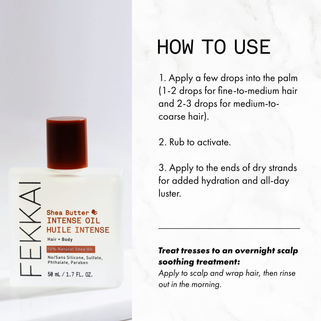 Fekkai Shea Butter Intense Oil – Hydrates Hair & Skin, 50 mL, Vegan & Cruelty-Free