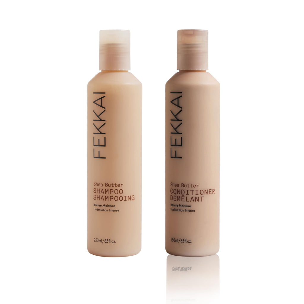 FEKKAI Shea Butter Shampoo (8.5 oz) + Conditioner (8.5 oz) – Deep Moisture, Softness & Shine, Frizz Reduction Up to 12H