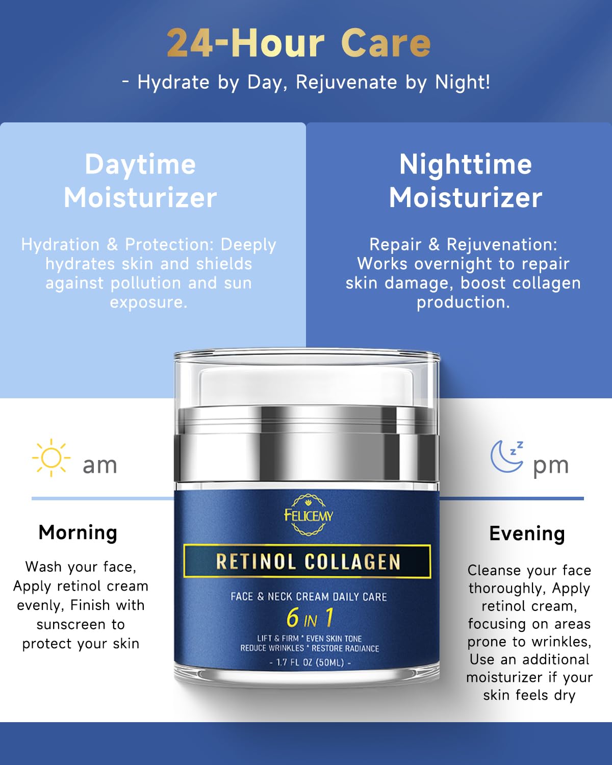 Felicemy 6-in-1 Face Cream for Men – All-in-One Hydration, Anti-Aging & After-Shave Care (2-Pack)