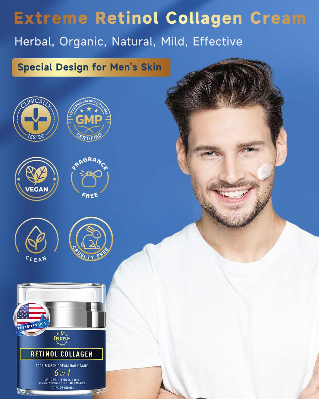 Felicemy 6-in-1 Face Cream for Men – All-in-One Hydration, Anti-Aging & After-Shave Care (2-Pack)