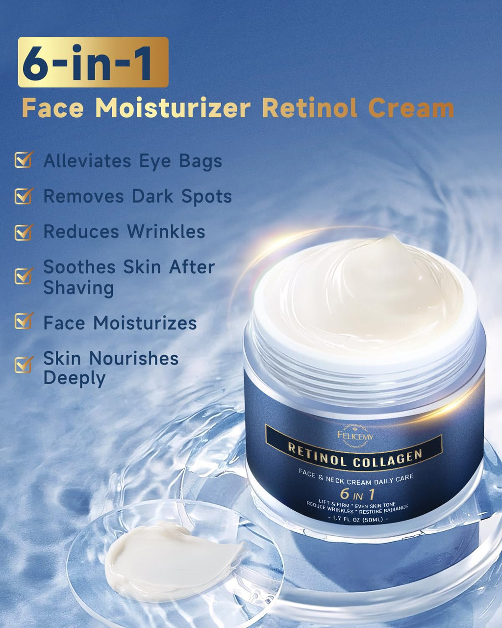 Felicemy 6-in-1 Face Cream for Men – All-in-One Hydration, Anti-Aging & After-Shave Care (2-Pack)