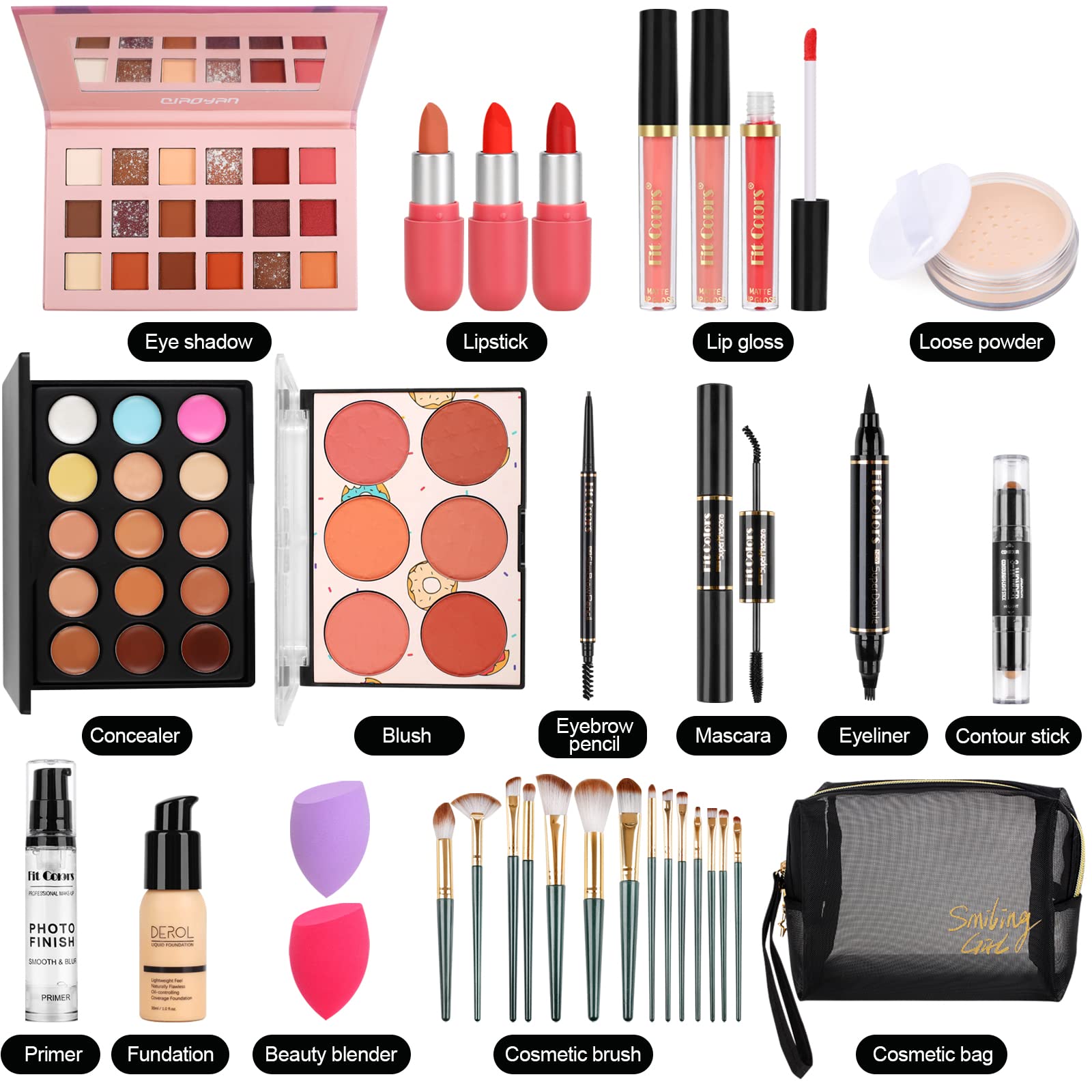 Fenshine All-in-One Makeup Kit for Women | Complete Travel Makeup Bundle