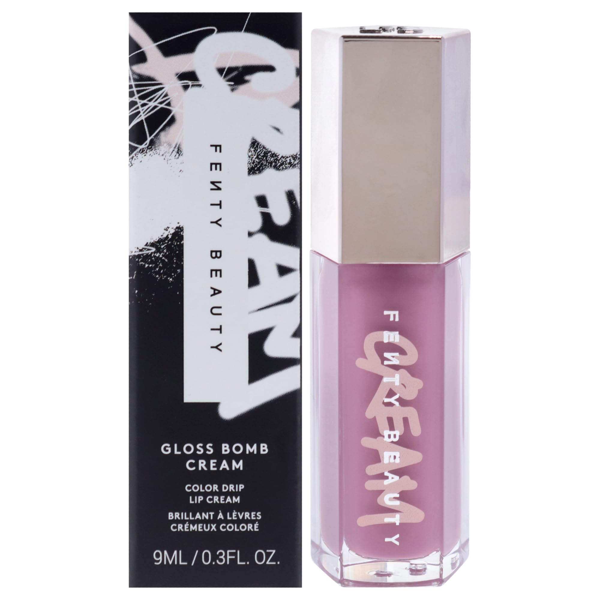 Fenty Beauty Gloss Bomb Cream Color Drip Mauve Wives Lip Cream – High Shine, Non-Sticky Color 0.3 oz