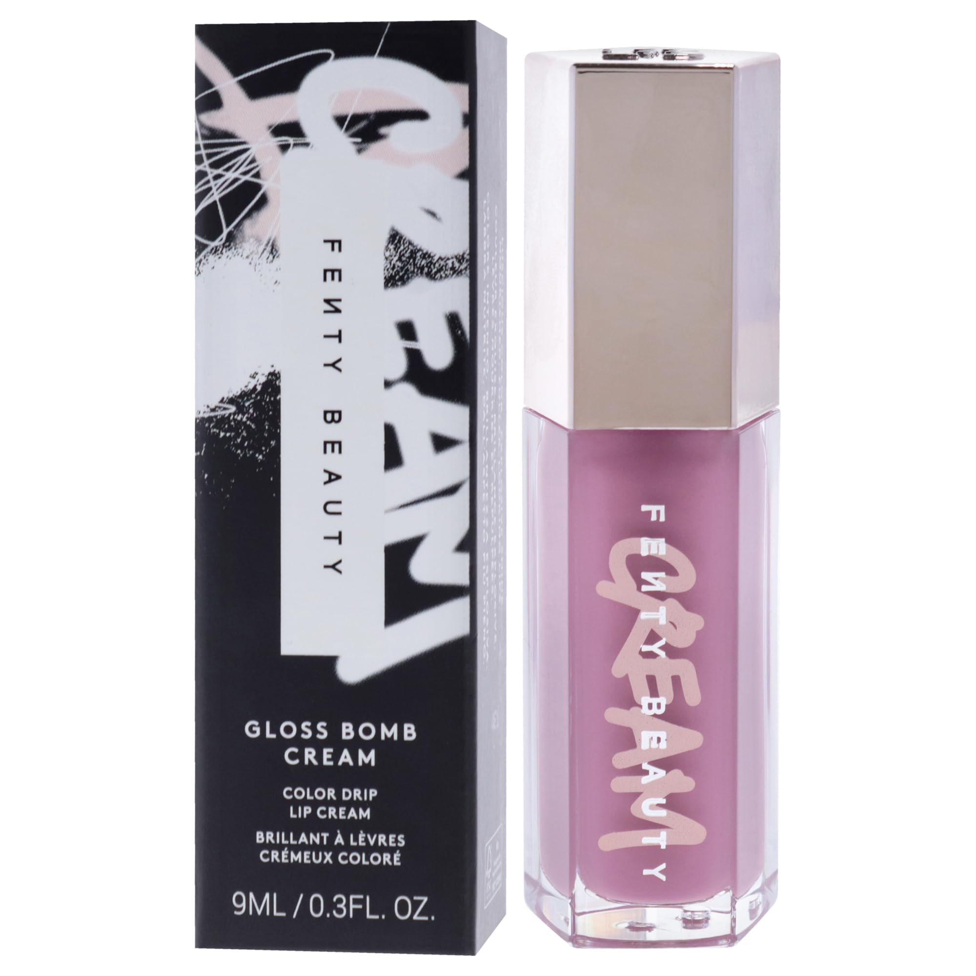 Fenty Beauty Gloss Bomb Cream Color Drip Mauve Wives Lip Cream – High Shine, Non-Sticky Color 0.3 oz
