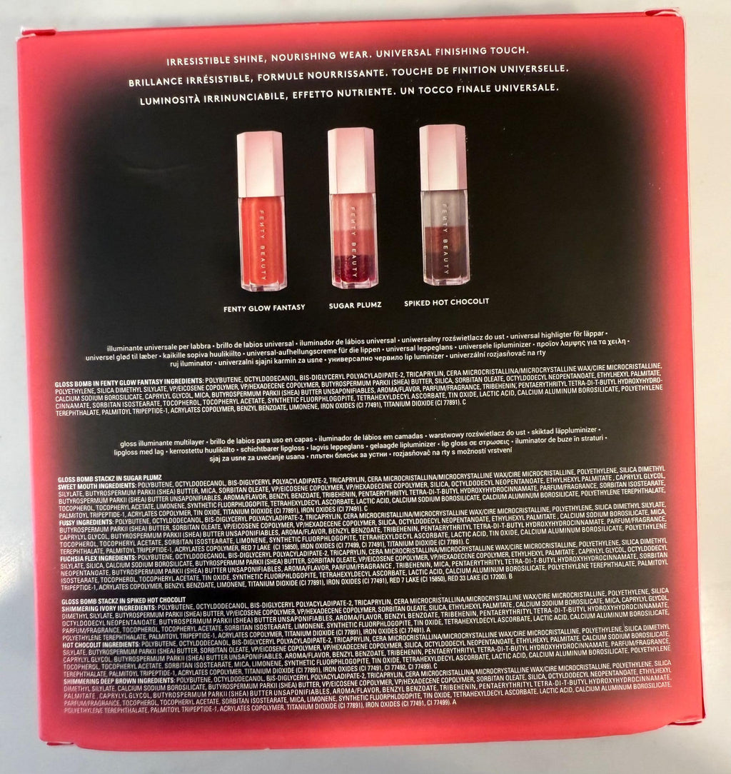 FENTY BEAUTY Glossy Posse VIII 3-Piece Lip Luminizer Set — Fenty Glow Fantasy, Sugar Plumz, Spiked Hot Chocolit