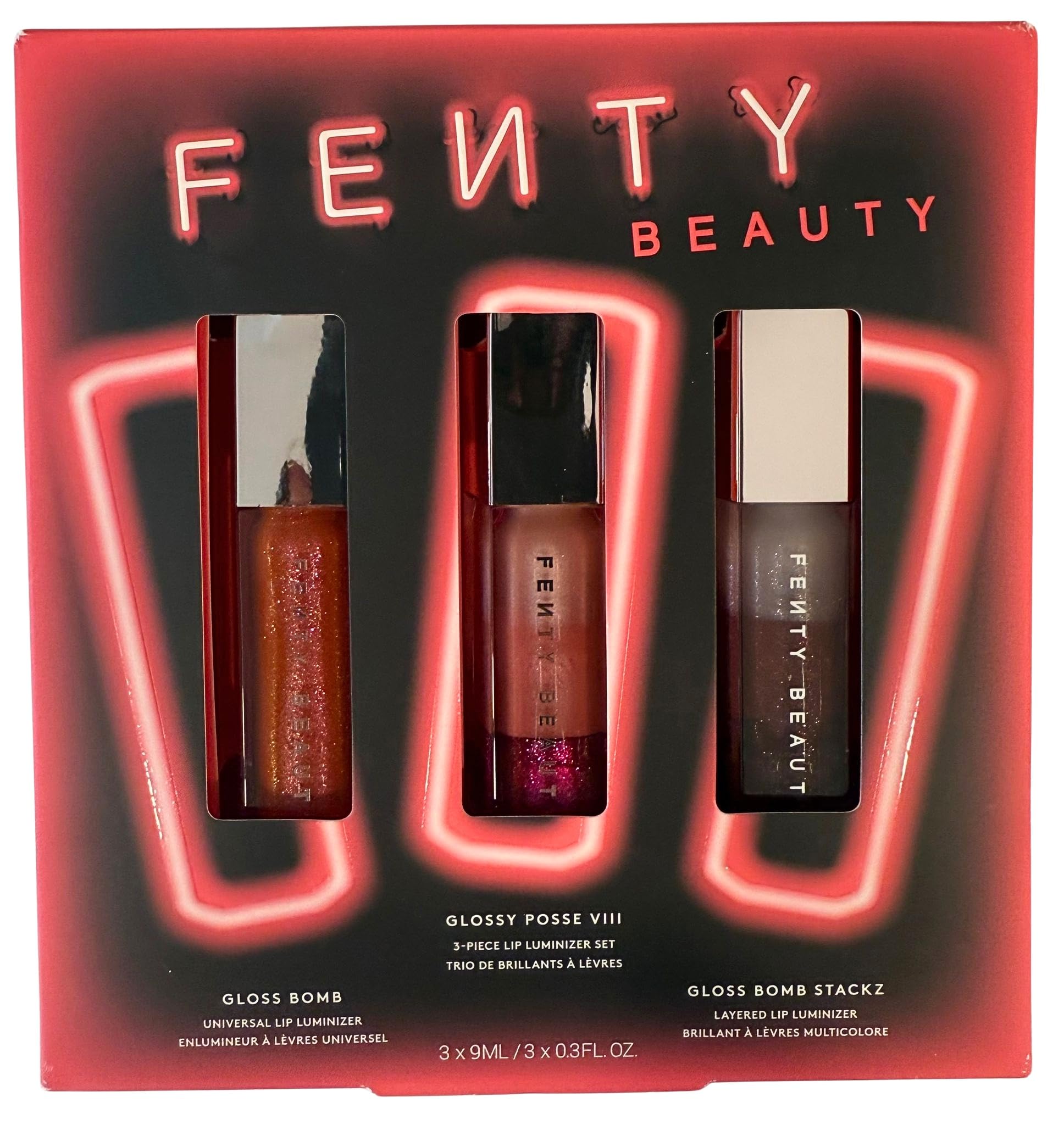 FENTY BEAUTY Glossy Posse VIII 3-Piece Lip Luminizer Set — Fenty Glow Fantasy, Sugar Plumz, Spiked Hot Chocolit