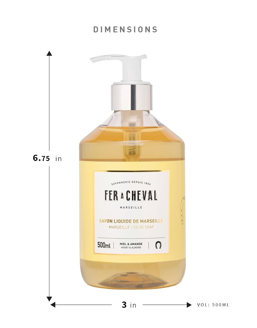 Fer à Cheval Honey & Almond Nourishing Liquid Soap – Ultra Gentle, 2x500ml