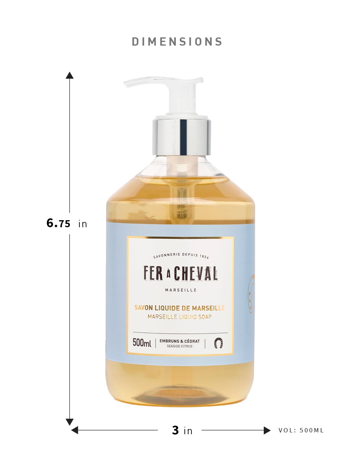 Fer à Cheval Marseille Liquid Soap – Seaside Citrus 500ml (Set of 2) | Luxury French Soap