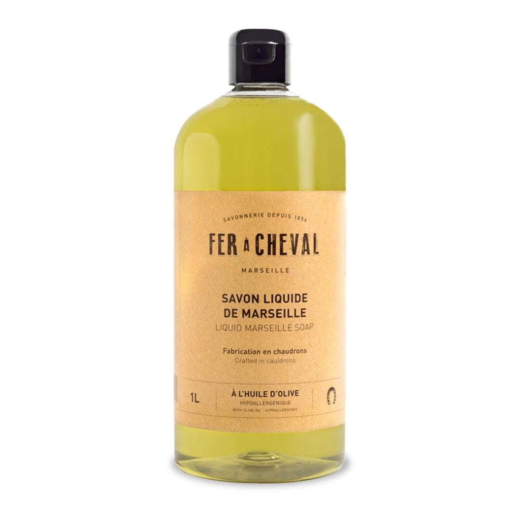 Fer à Cheval Olive Oil Marseille Liquid Soap 1L – Hypoallergenic, Natural & Eco-Friendly