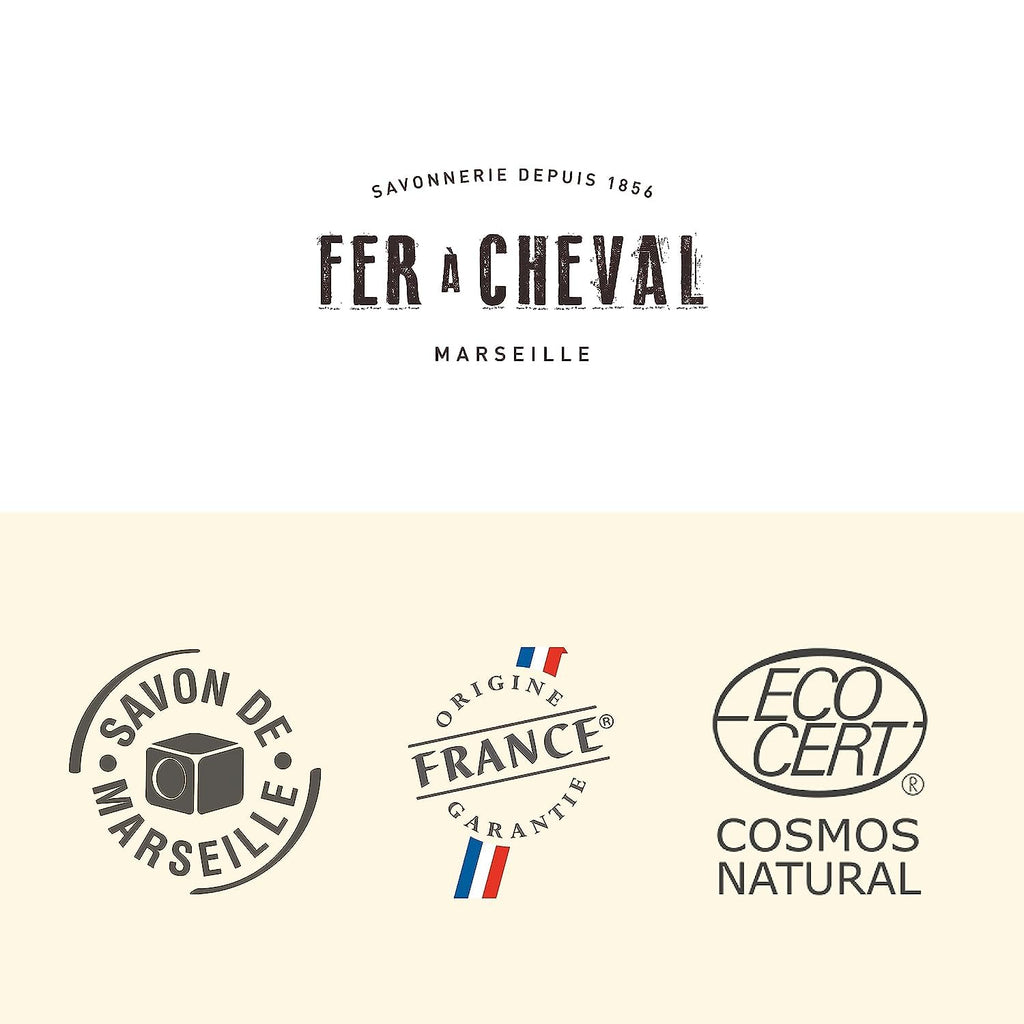 Fer à Cheval Savon de Marseille Olive Oil Soap Cube 300 g (2 Pack) – Palm Oil Free, Traditional French Artisan Soap
