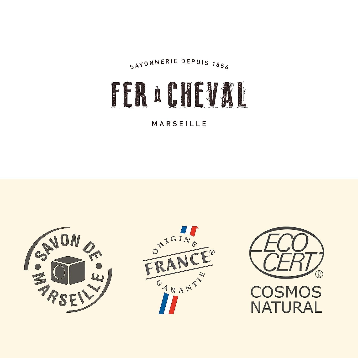 Fer à Cheval Savon de Marseille Olive Oil Soap Cube 300 g (2 Pack) – Palm Oil Free, Traditional French Artisan Soap
