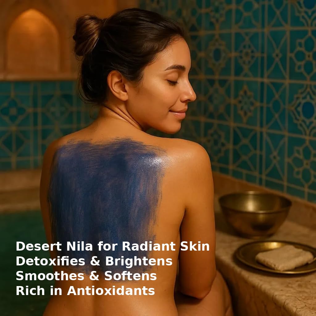 FERIHA Moroccan Black Soap Indigo Sahara Nila — 100% Natural Artisan Beldi Soap, Hammam Ritual