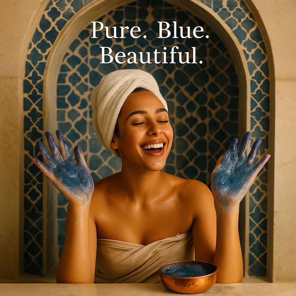 FERIHA Moroccan Black Soap Indigo Sahara Nila — 100% Natural Artisan Beldi Soap, Hammam Ritual