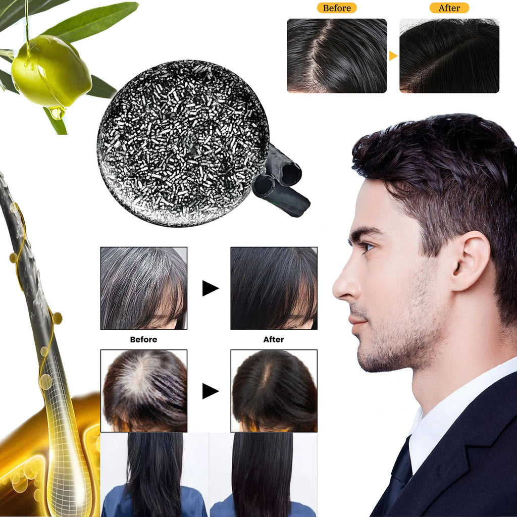 F FENG PEI Gray Hair Reverse Bar Soap – Black Shampoo Bar for Hair & Beard Darkening (2 Pcs)