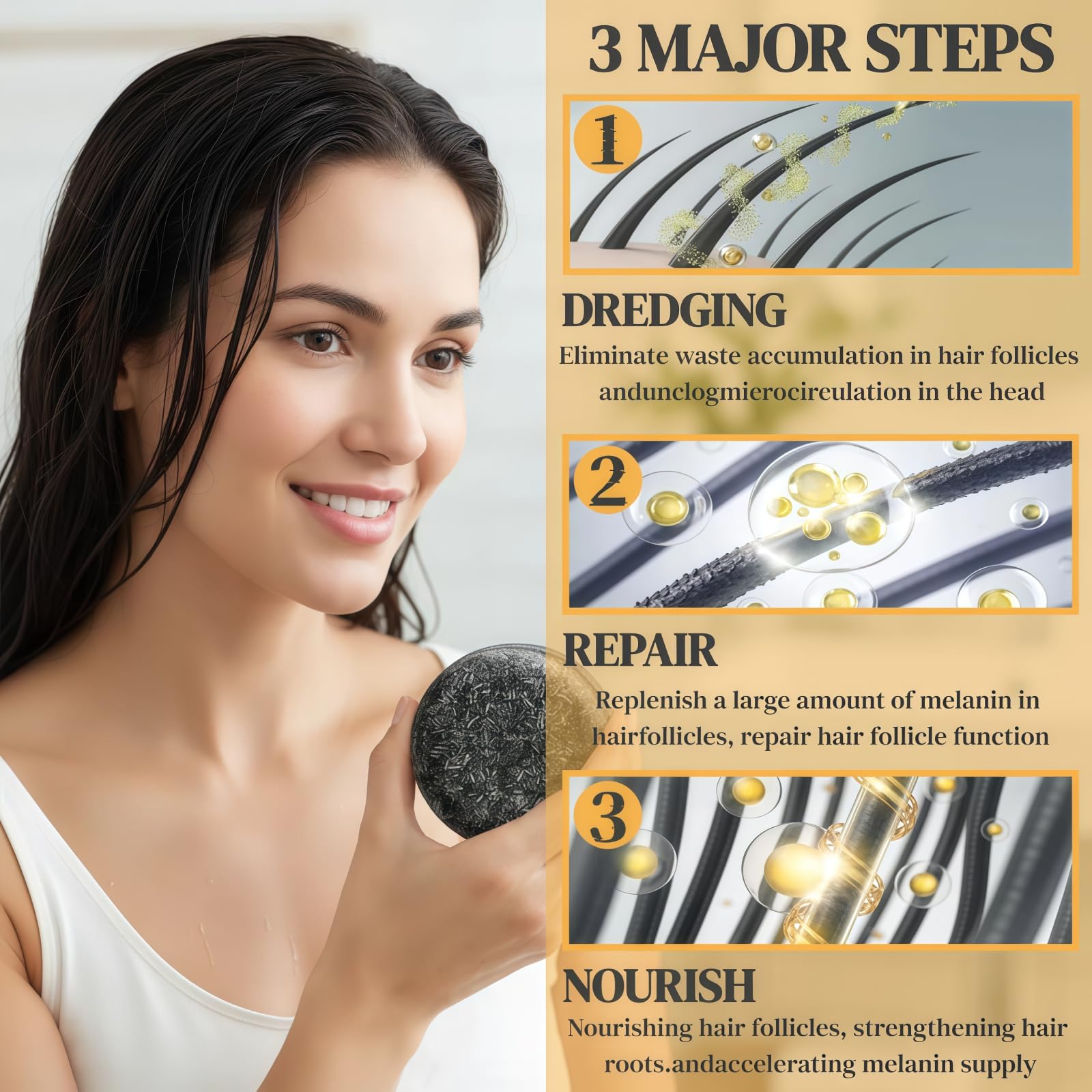 FHH Gray Hair Reverse Bar – 2-Pack Natural Darkening Shampoo Soap for Men & Women