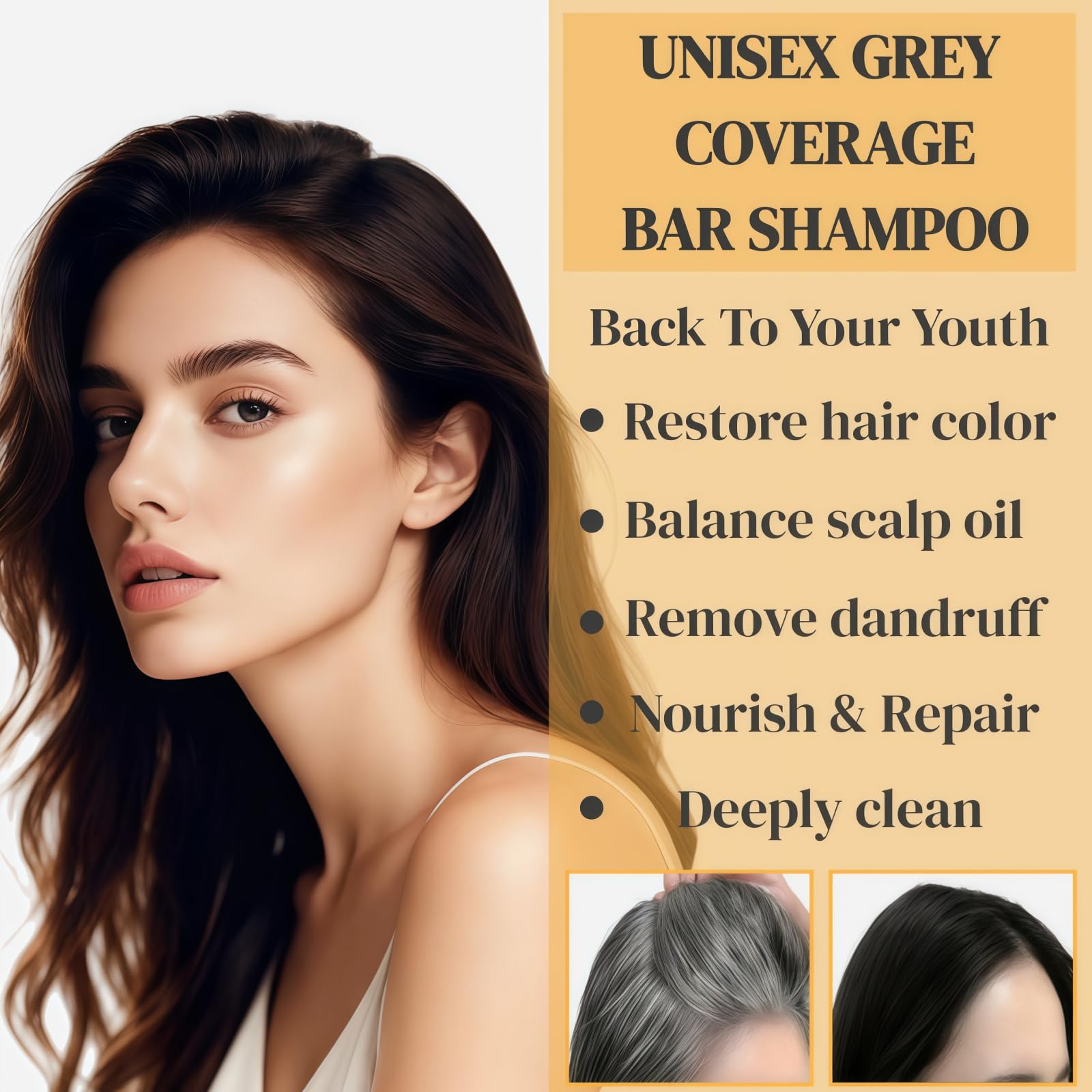 FHH Gray Hair Reverse Bar – 2-Pack Natural Darkening Shampoo Soap for Men & Women