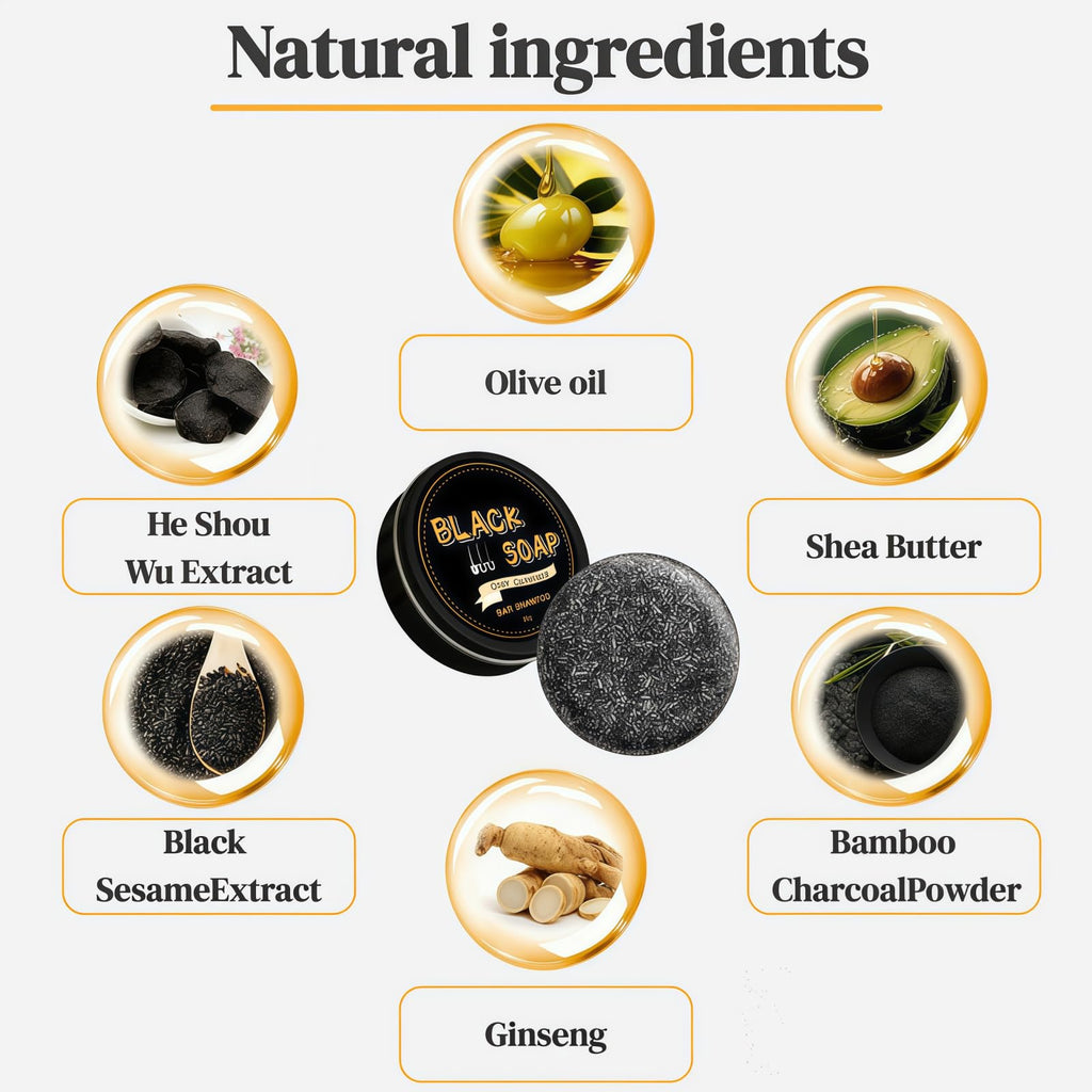 FHH Gray Hair Reverse Bar – 2-Pack Natural Darkening Shampoo Soap for Men & Women