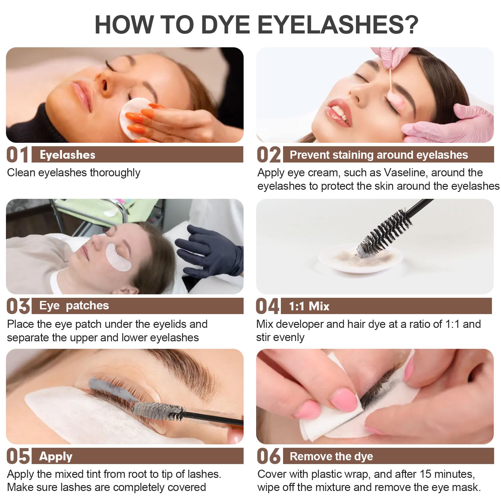 FIAHNG Lash Color Kit – DIY At-Home Lash & Brow Tint for Fuller Lashes and Brows (Brown)