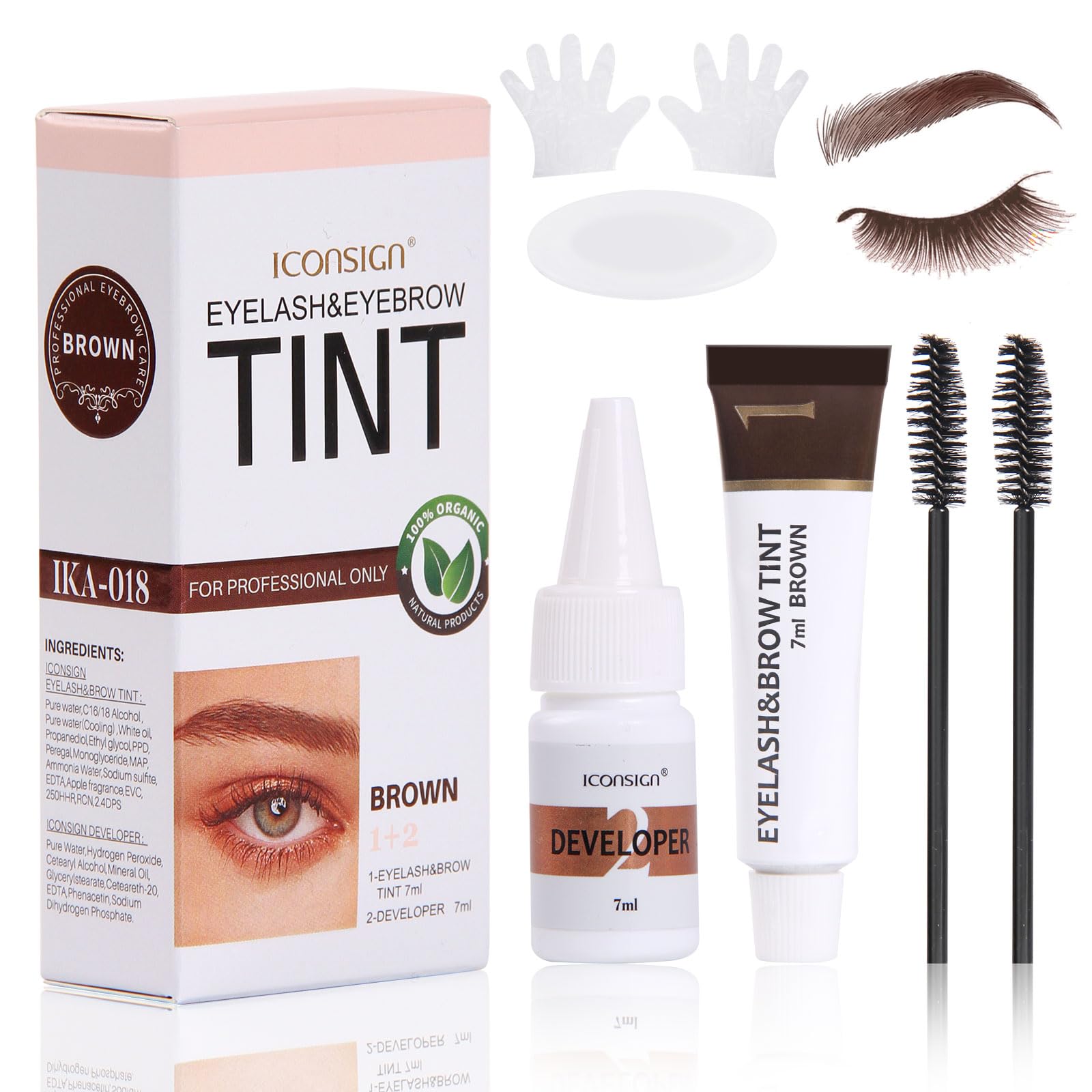 FIAHNG Lash Color Kit – DIY At-Home Lash & Brow Tint for Fuller Lashes and Brows (Brown)