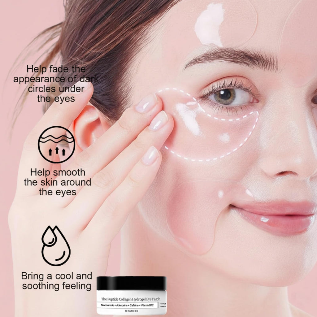 Fidiiog Collagen Hydrogel Eye Masks – Puffy Eyes & Dark Circles, 60-Piece Set