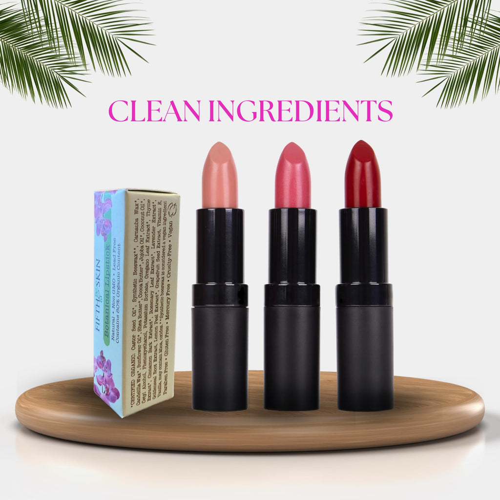 Fifth & Skin Botanical Lipstick Berry Red – Vegan, Organic Matte Lip Color | Made in USA