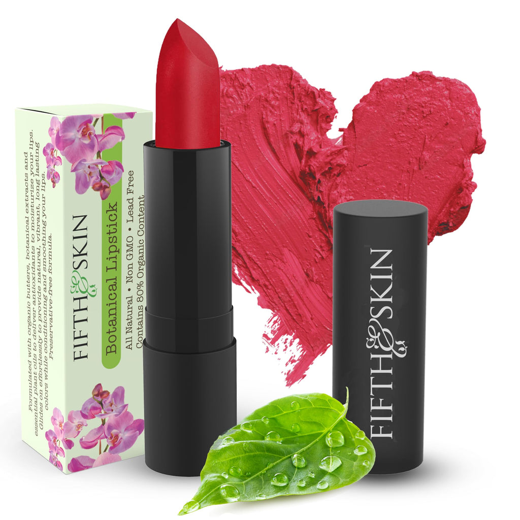 Fifth & Skin Botanical Lipstick Berry Red – Vegan, Organic Matte Lip Color | Made in USA