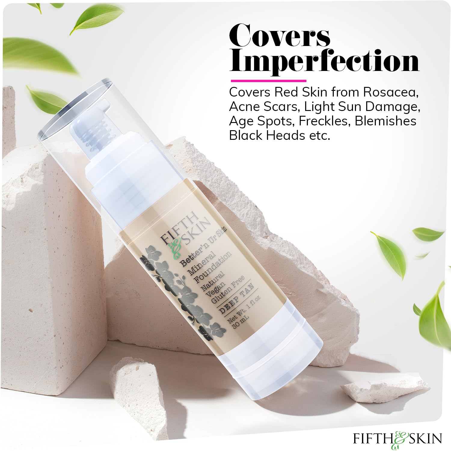 Fifth & Skin Better’n Ur Skin Foundation Deep Tan – Natural, Vegan, Palm-Free Buildable Coverage