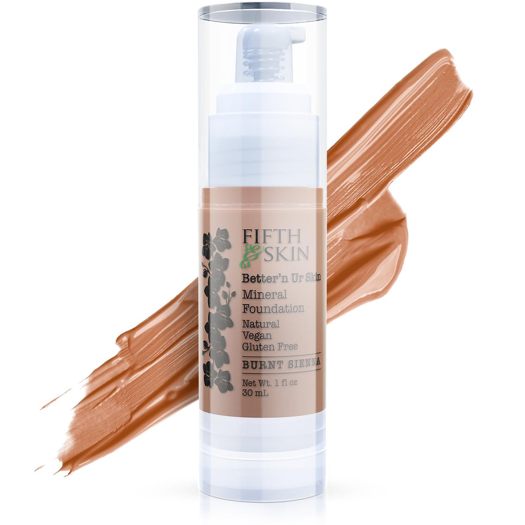 Fifth & Skin Better’n Ur Skin Foundation Burnt Sienna — Natural, Organic, Vegan, Cruelty-Free, Buildable Coverage