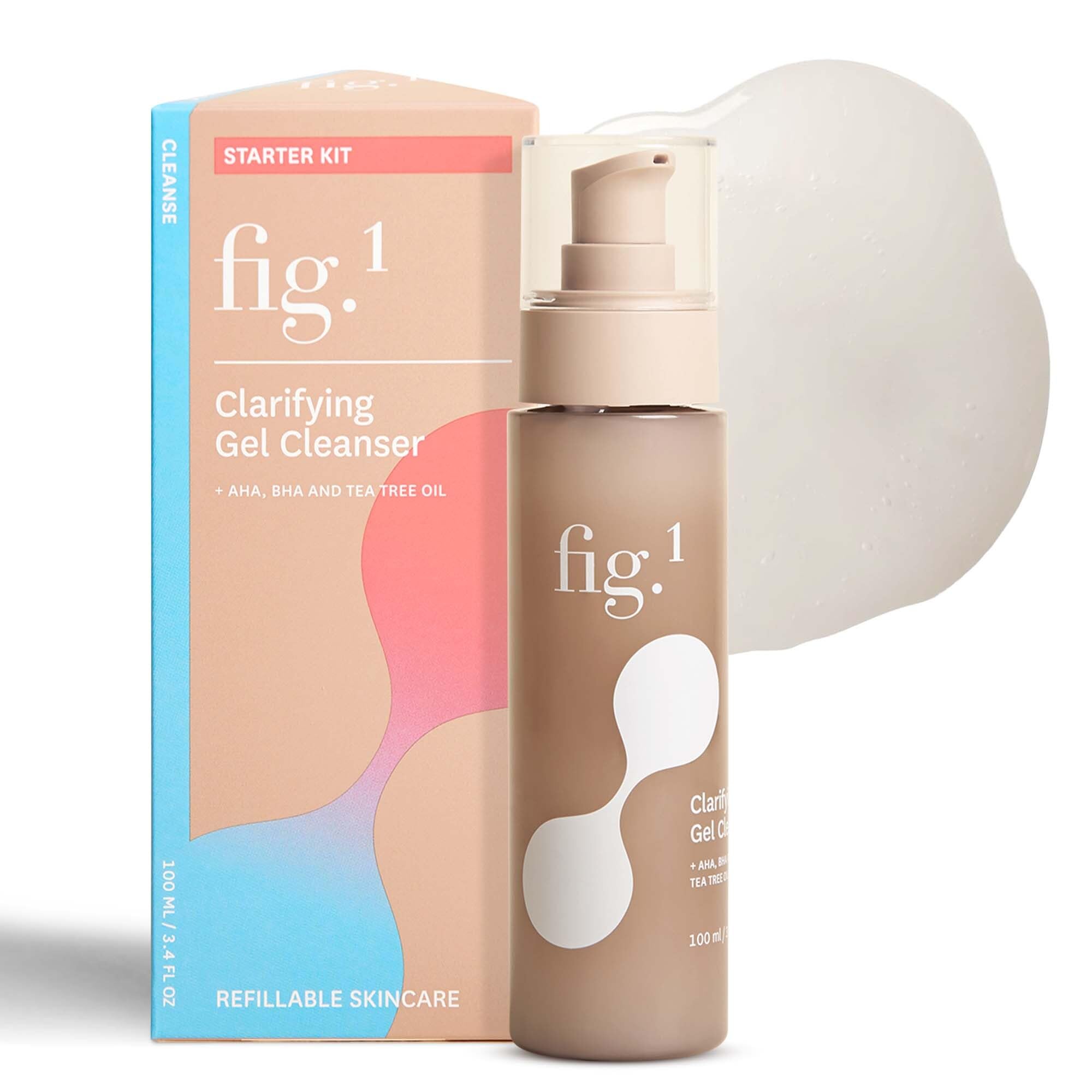 Fig.1 Clarifying Gel Cleanser – AHA/BHA Tea Tree for Oily & Sensitive Skin | Deep Pore Cleansing, 100ml
