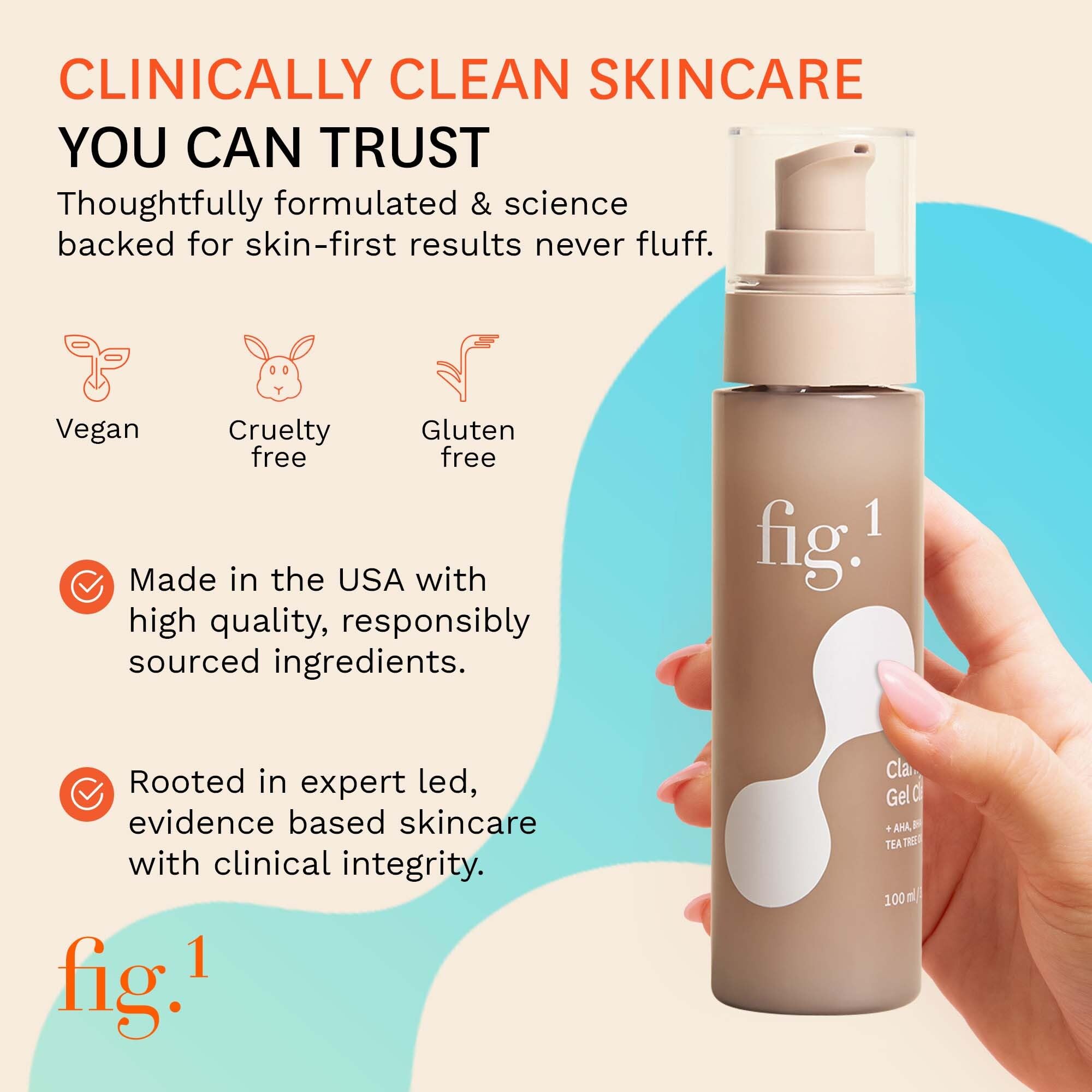 Fig.1 Clarifying Gel Cleanser – AHA/BHA Tea Tree for Oily & Sensitive Skin | Deep Pore Cleansing, 100ml