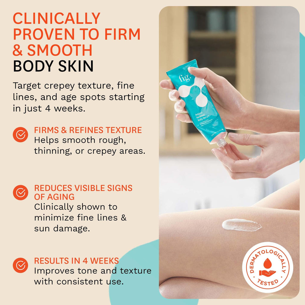 Fig.1 Retinol Body Serum – Advanced Body Skincare for Crepey Skin, Dark Spots & Stretch Marks (3.4 oz)