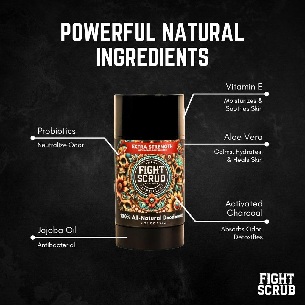 Fight Scrub Extra Strength Deodorant – Aluminum-Free, Unscented, USA-Made