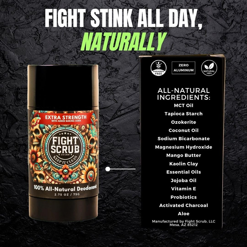 Fight Scrub Extra Strength Deodorant – Aluminum-Free, Unscented, USA-Made
