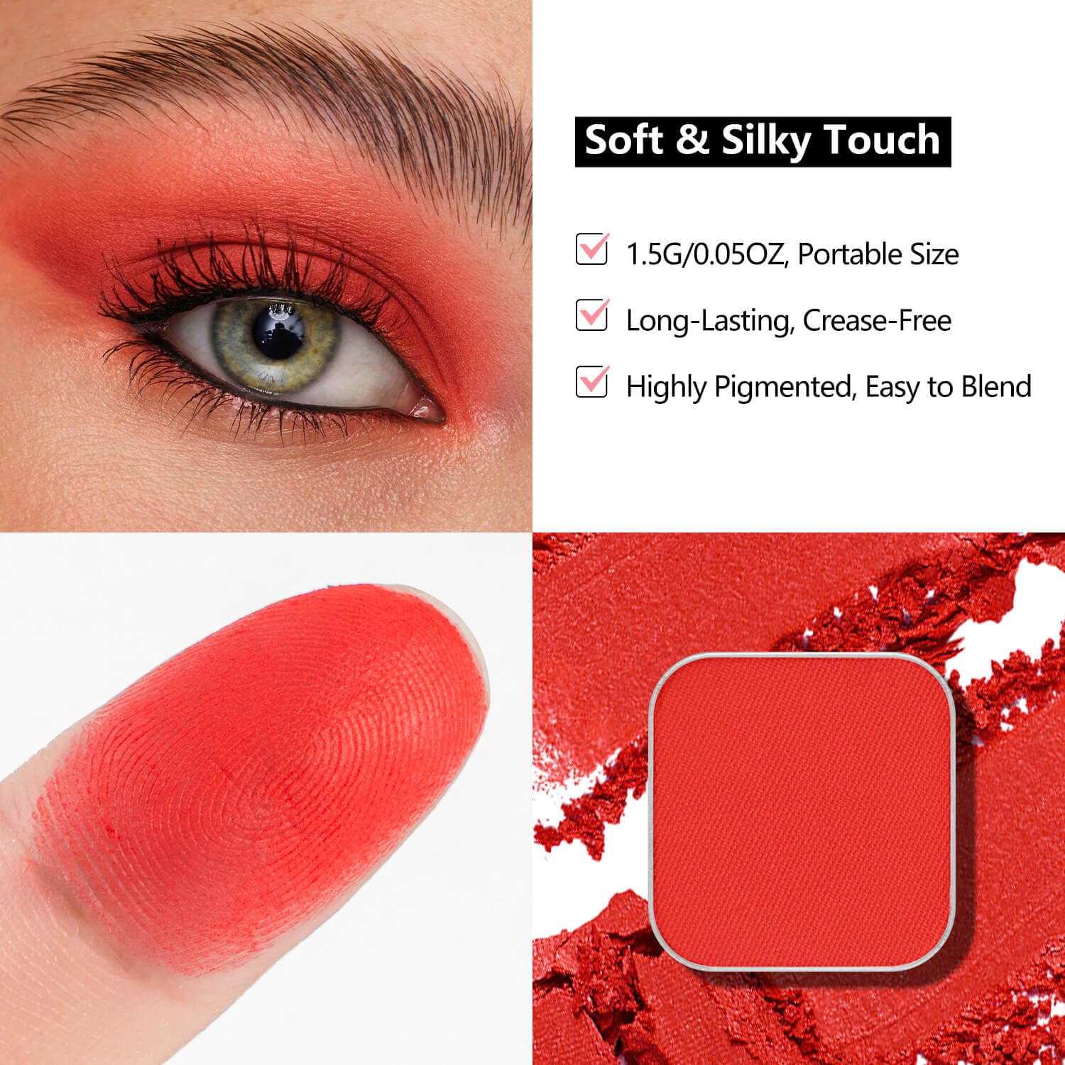 Fillwie Christmas 3-Color Eyeshadow Trio – Festive Holly Red, Evergreen Green & Golden Yellow | Matte & Shimmer