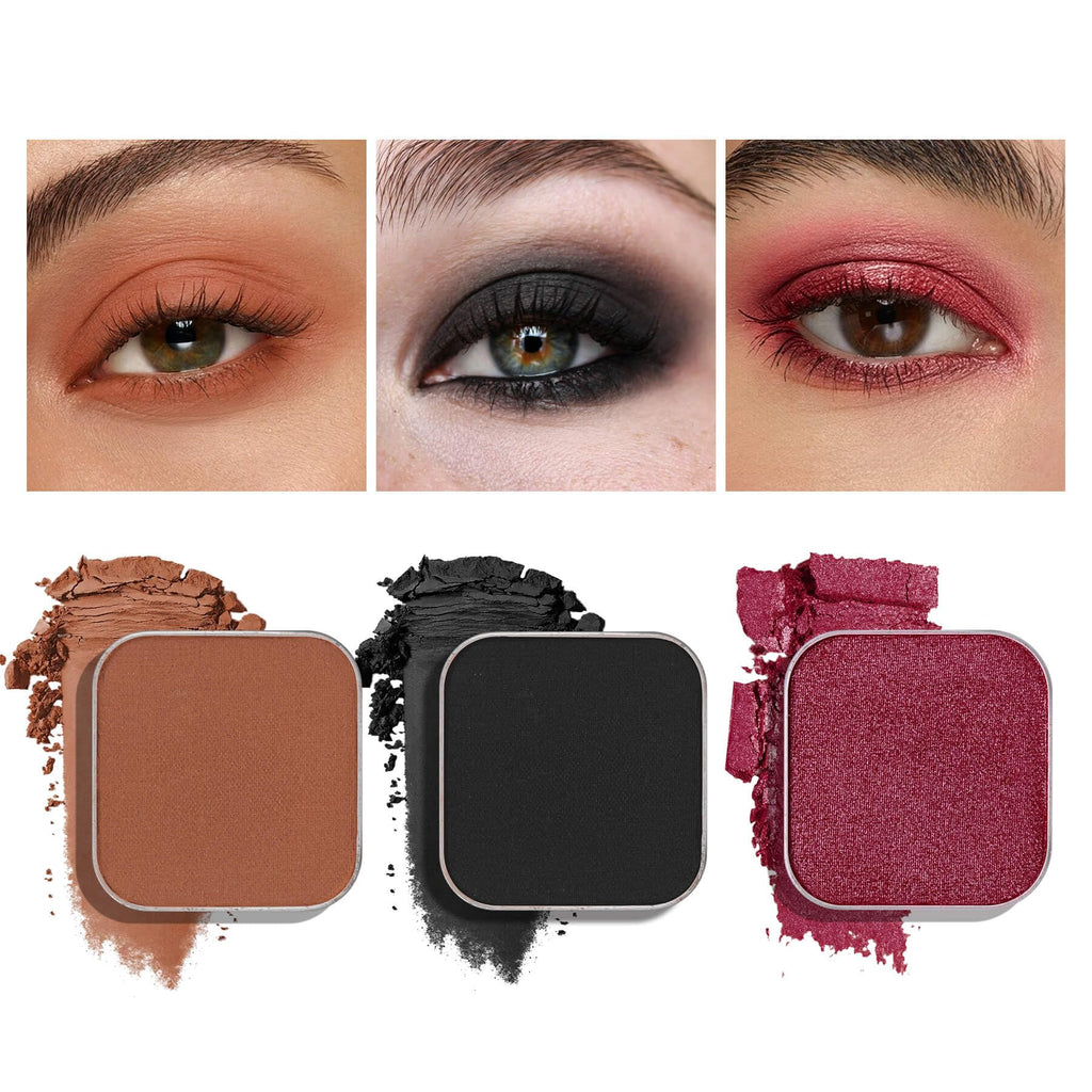 Fillwie 3-Color Eyeshadow Pack – Matte & Shimmer Neutrals, Magnetic Palette Pans