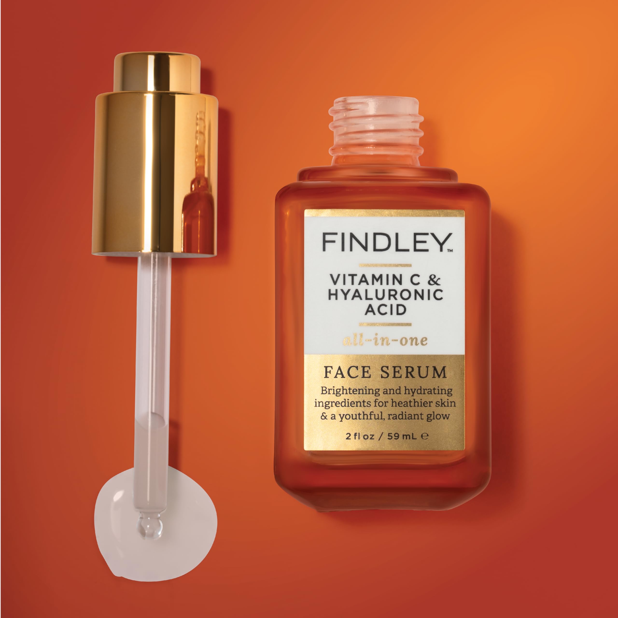 Findley All-in-One Face Serum with Vitamin C & Hyaluronic Acid – Hydration & Radiance (2 fl oz)