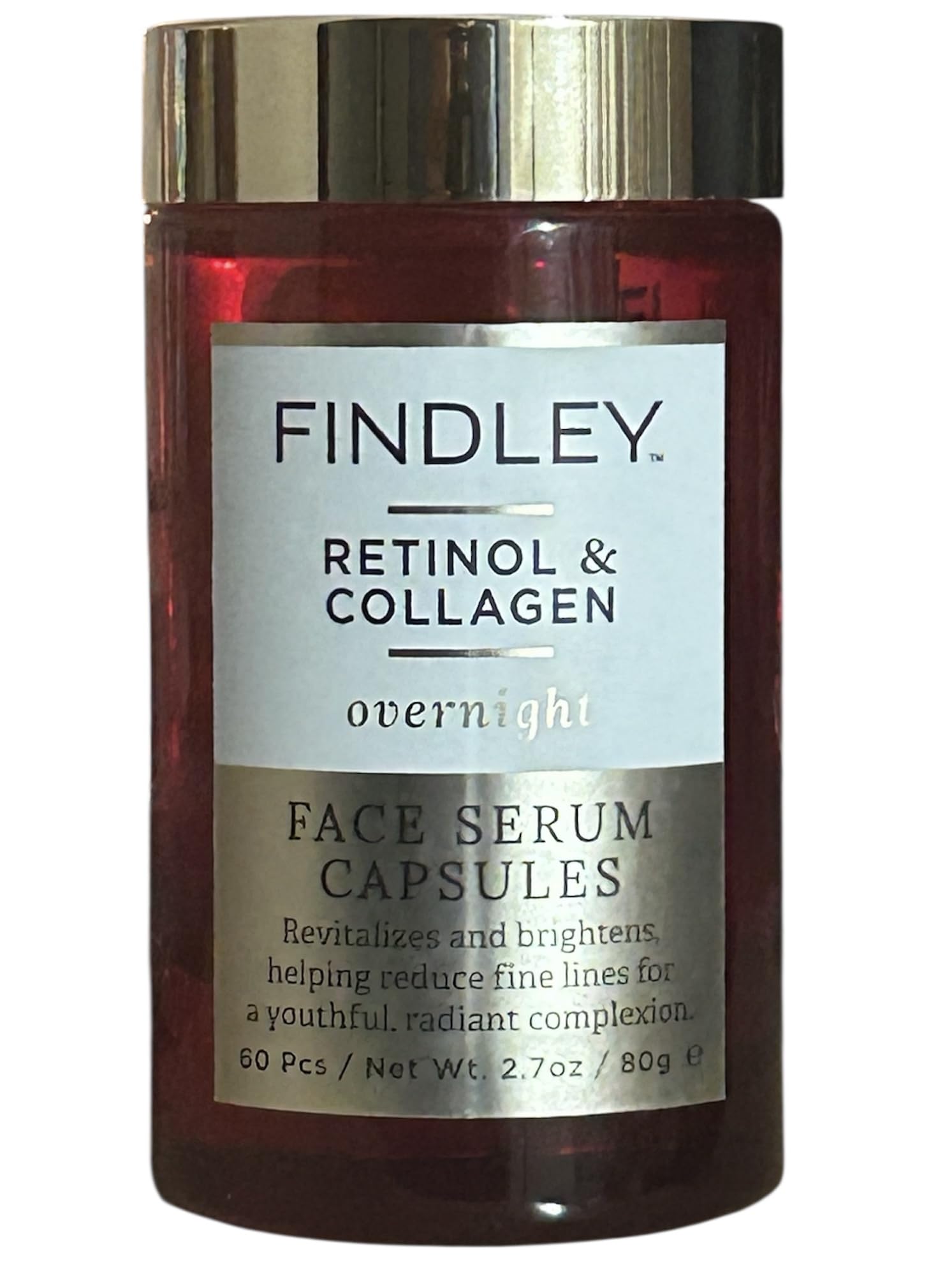 Findley Retinol & Collagen Serum Capsules – Anti-Aging Skincare, 60 Count
