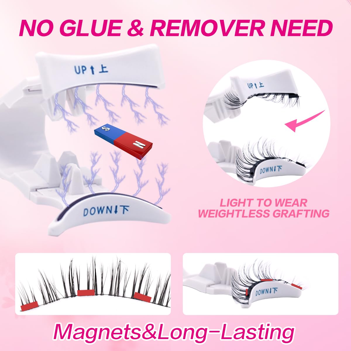 FindLove 2 Pairs Magnetic Eyelashes – Natural Look, No Glue, Beginner Friendly (PGY)