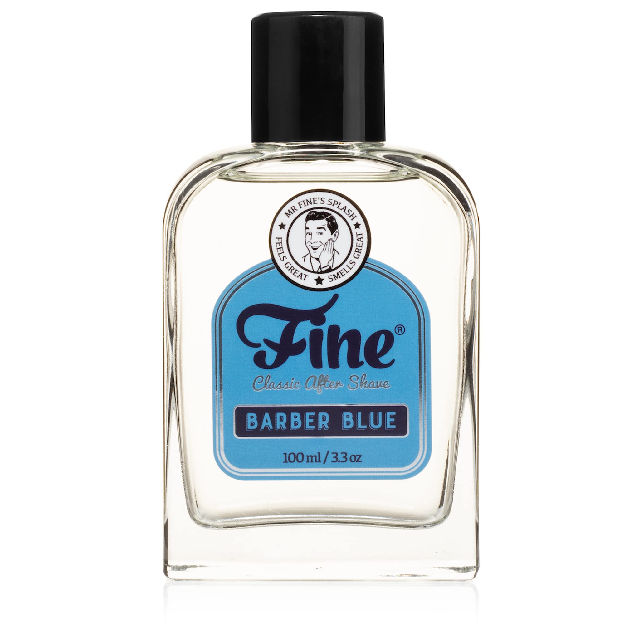 Fine Men's Aftershave Barber Blue – Alcohol-Based, Soothing Post-Shave Balm (100ml)