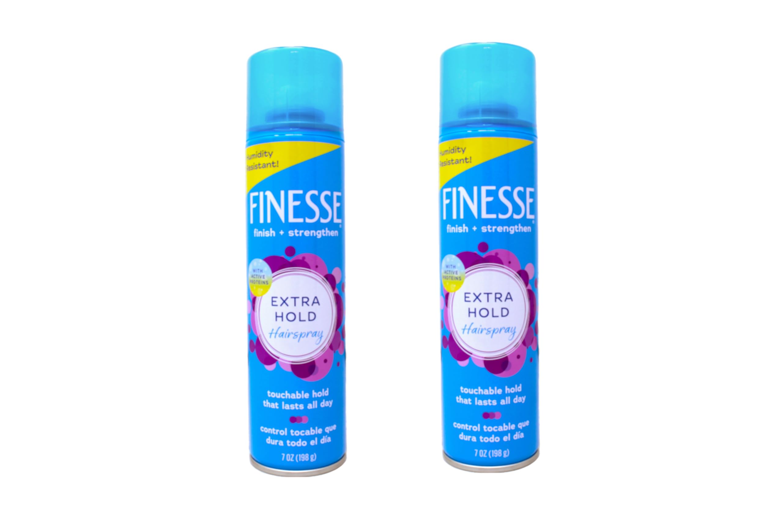 Finesse Extra Hold Hairspray with Active Proteins – Touchable All-Day Control, Humidity Resistant, 7 oz (Pack of 2)