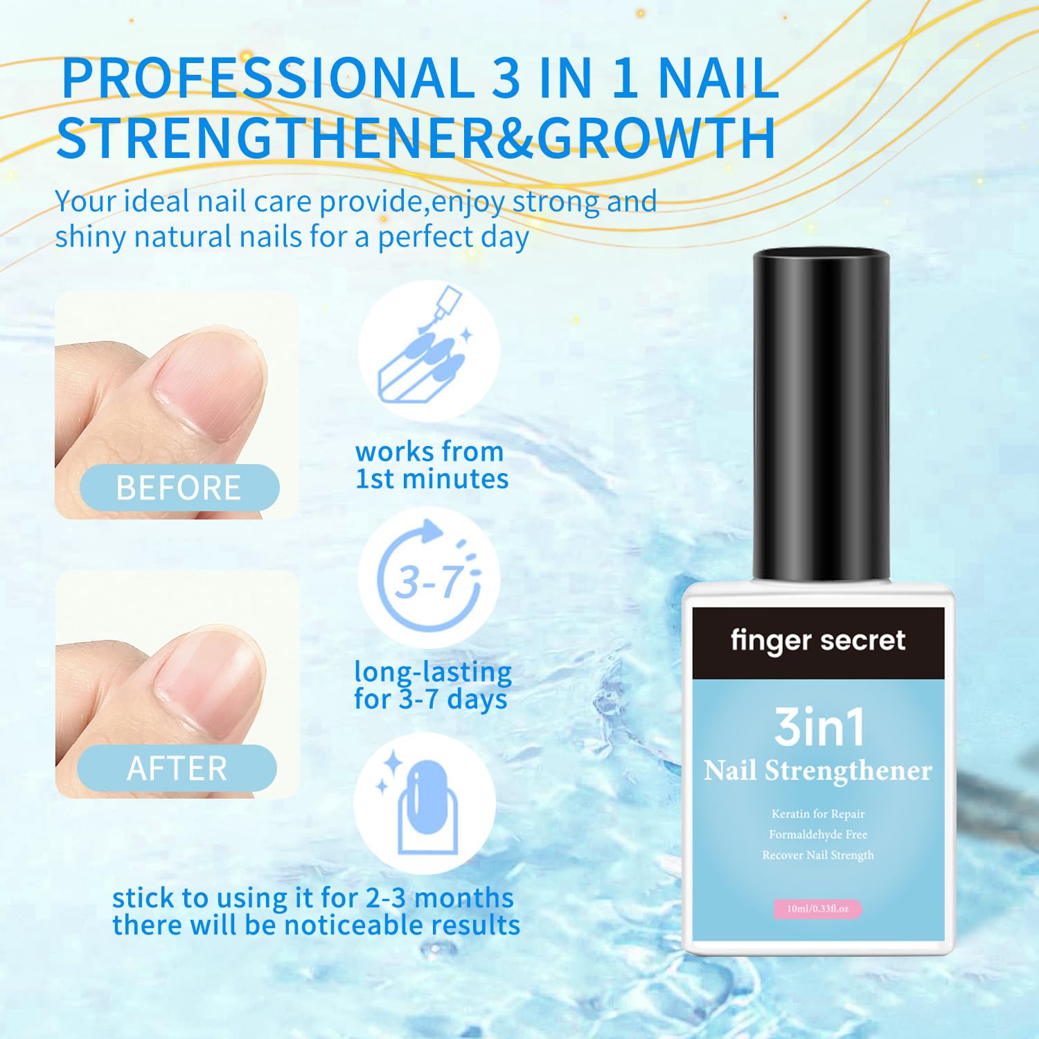 Finger Secret Gel Nail Polish Remover Kit – Complete Care Set with Gel Remover, Latex Tape & Strengthener